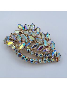 Vintage Crystal AB Brooch #2909